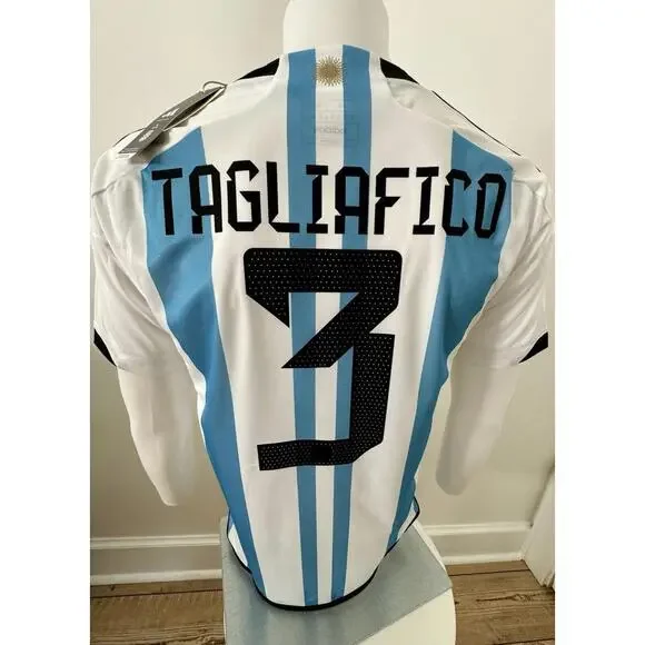 2022 Adidas World Cup 2022 3 STAR Argentina Tagliafico Jersey XS 100% Authentic